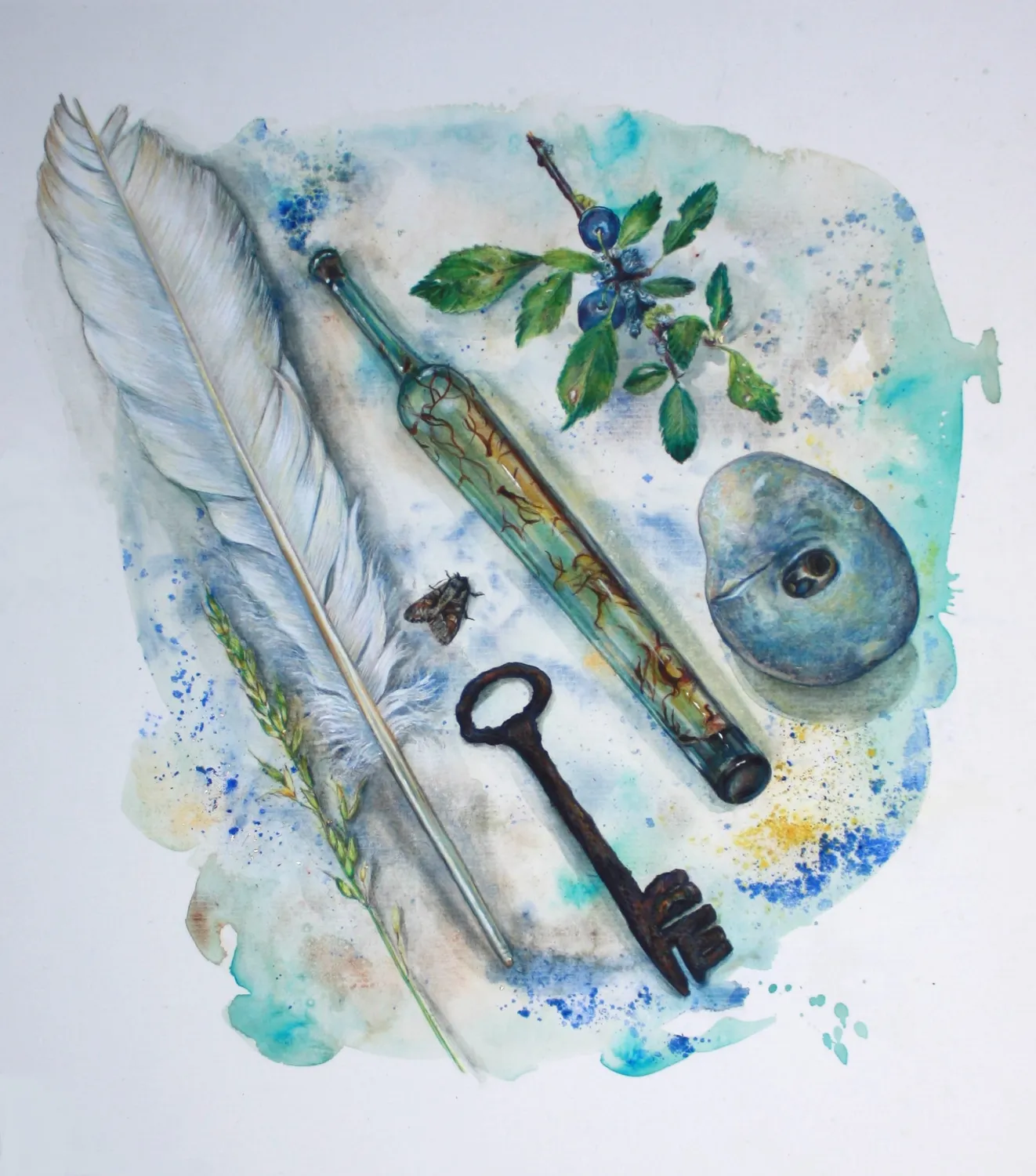 Helena Perry Spell For Security peinture originale 36,5x41,5cm