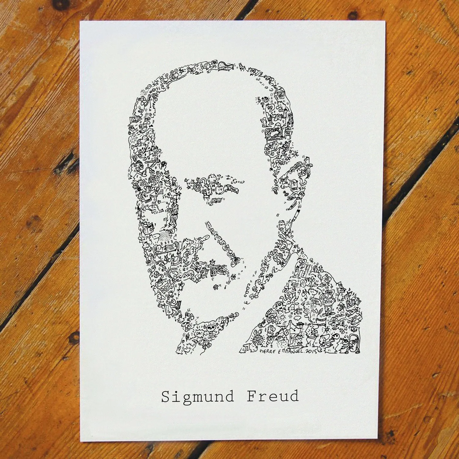 DrawInside Sigmund Freud affiche A4 psychanalyse