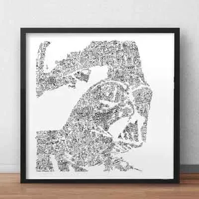 DrawInside Dark Vador affiche 30x30 Star Wars