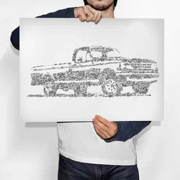 DrawInside Ford F150 8e génération affiche A4 21x30 cm pick-up