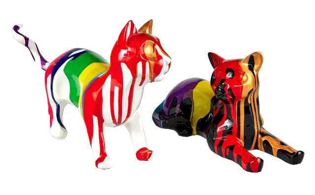 Lacorne Decoration Pop Cats TH158 statues chats 22/16 cm duo pop