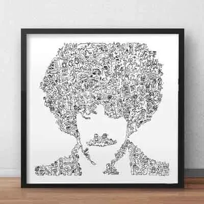 DrawInside Phil Lynott Thin Lizzy affiche 30x30 rock