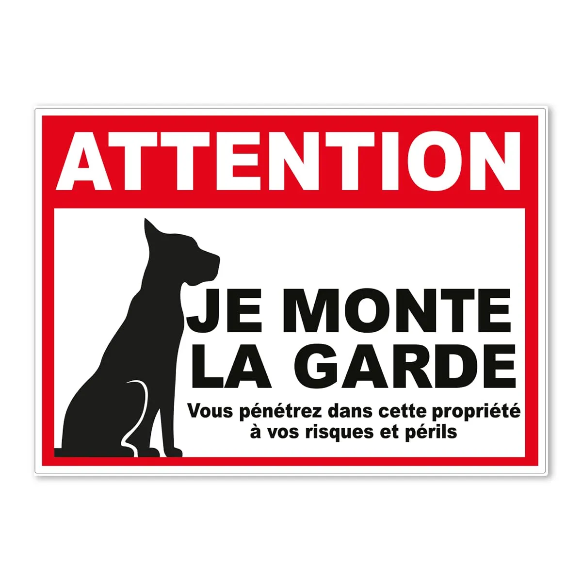 Ambiance-Sticker Je monte la garde autocollant 15x21 cm chien