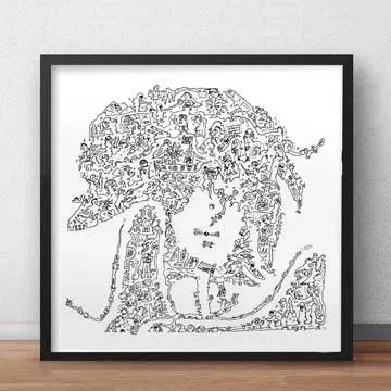 DrawInside Albator affiche 30x30 pirate espace