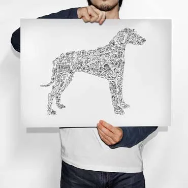 DrawInside Rhodesian Ridgeback affiche A4 21x30 cm signée