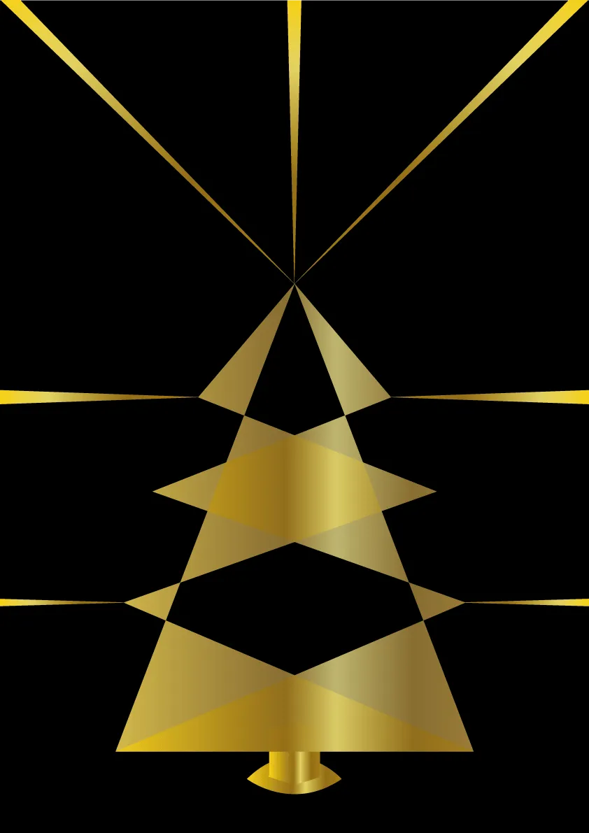 Celineclic And Create Sapin aux Filets d'Or affiche 20x30 dorée