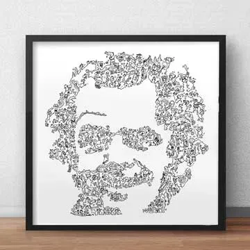 DrawInside Jack Nicholson affiche 20x20 cm cinéma