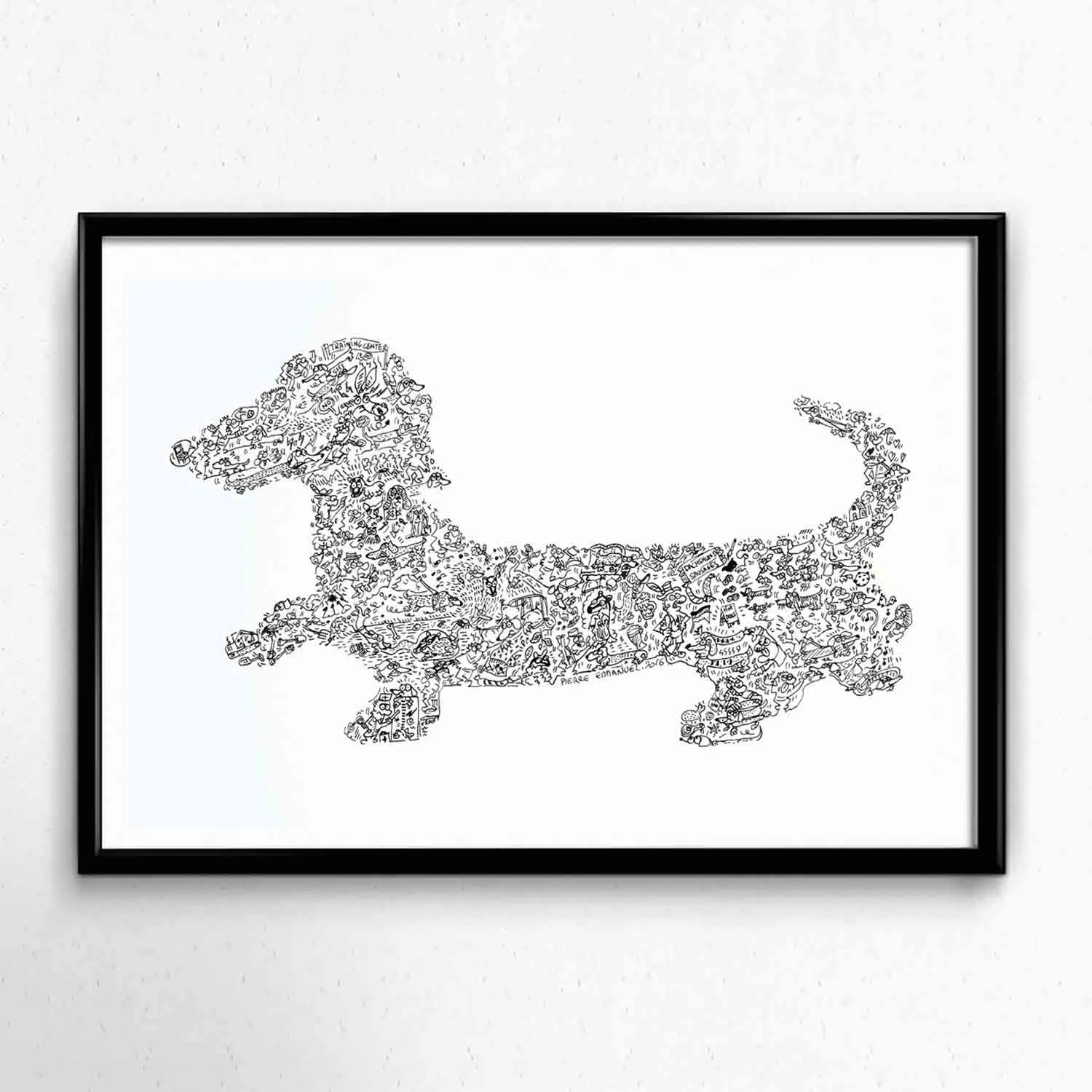 DrawInside Teckel affiche A4 21x30 cm chien