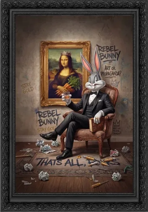 Lacorne Decoration MF66 Le Gentleman tableau 80x115 cm papier épais