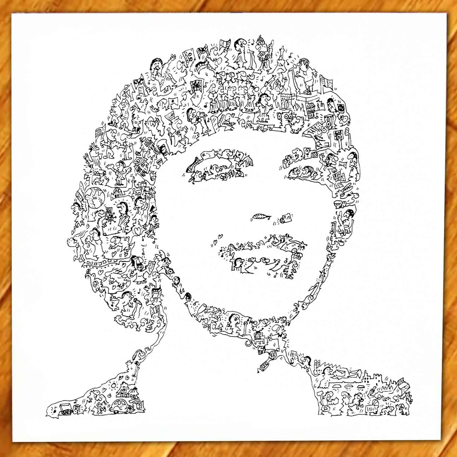 DrawInside Mireille Mathieu affiche 20x20 cm signée