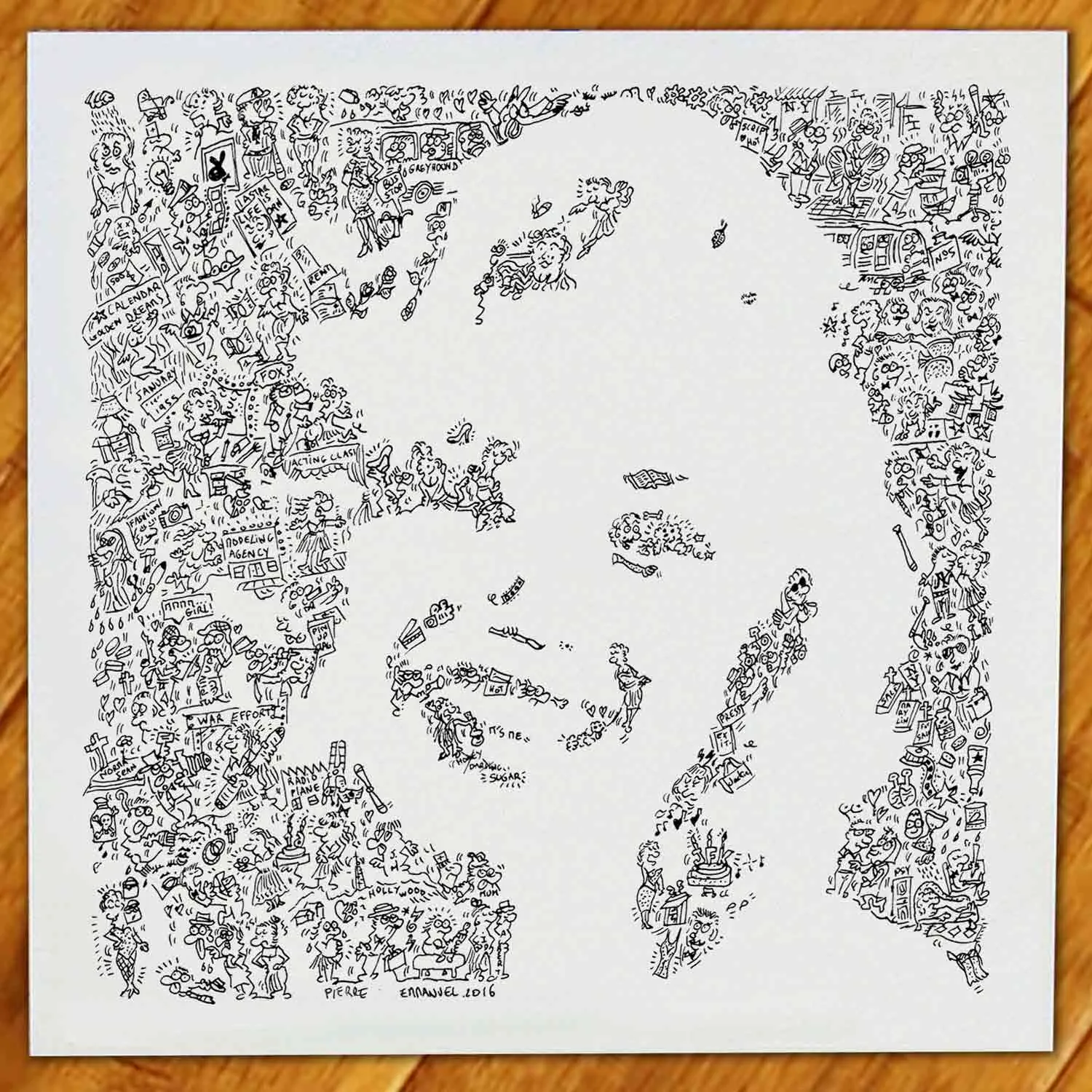 DrawInside Marilyn Monroe affiche 30x30 cm pop