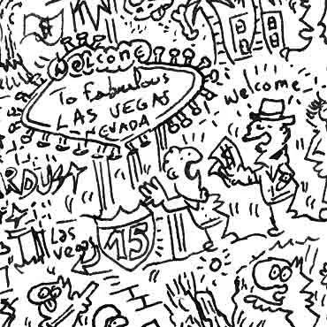 DrawInside Las Vegas affiche A3 ville néons