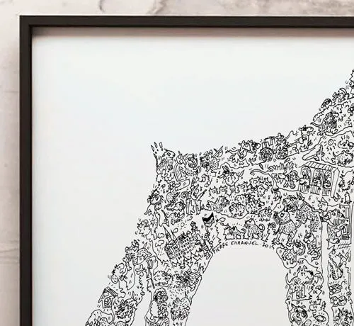 DrawInside Schnauzer affiche A4 21x30 cm barbu