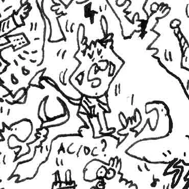 DrawInside Angus Young AC/DC affiche A3 rock