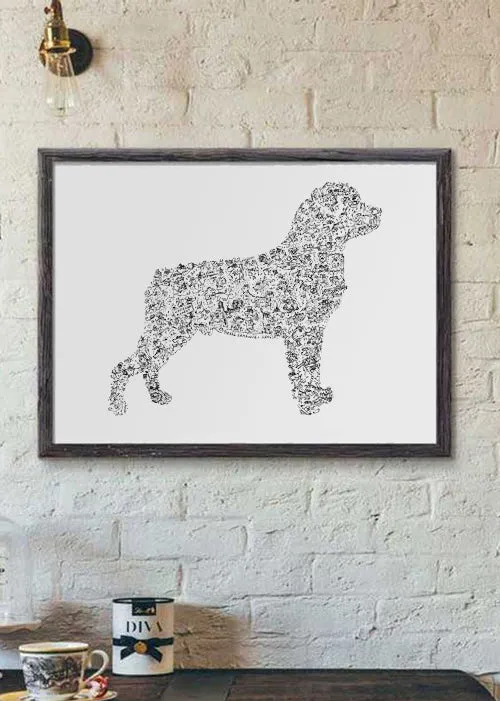 DrawInside Rottweiler affiche A4 signée