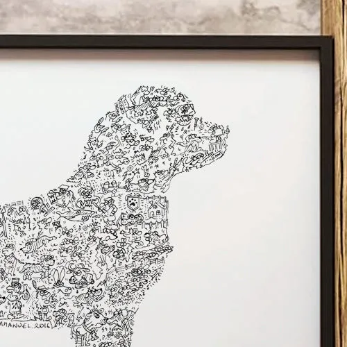 DrawInside Rottweiler affiche A4 signée