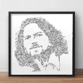 DrawInside Eddie Vedder poster 30x30 cm grunge