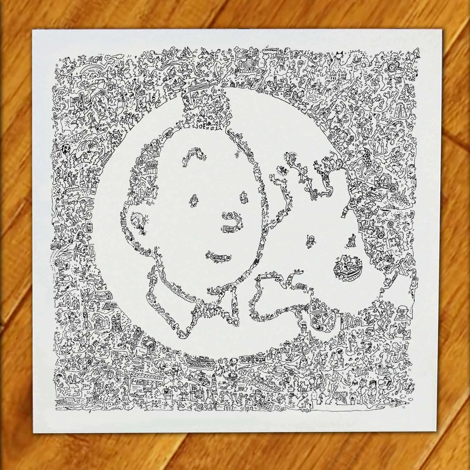 DrawInside Tintin and Snowy affiche poster signé