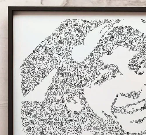 DrawInside Valentino Rossi affiche A4 MotoGP