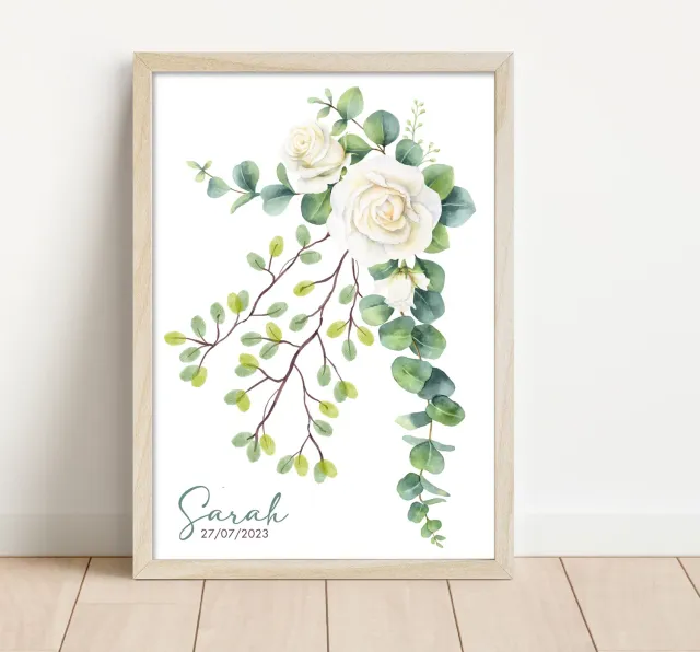 Papeterie Créative arbre à empreintes fleurs affiche A3
