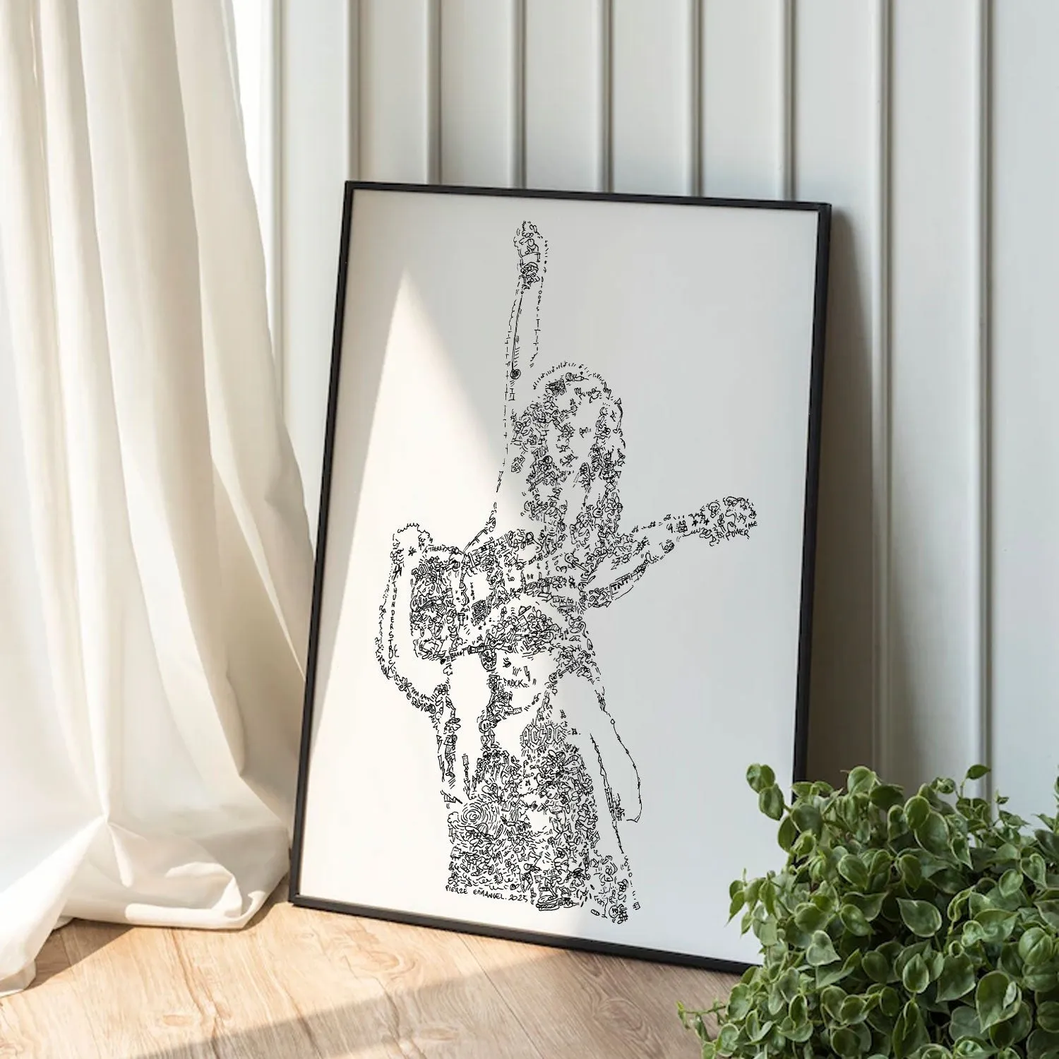 DrawInside Shoulder Ride ACDC affiche A3 rock