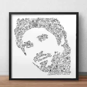 DrawInside Patrick Fiori affiche 20x20 cm chanteur