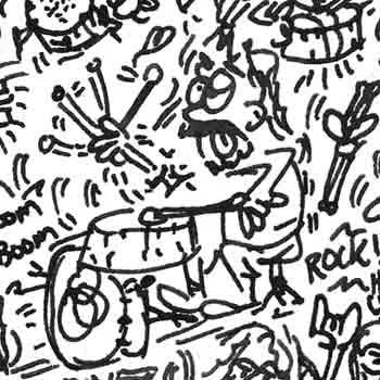 DrawInside John Bonham Quote affiche A4 batteur
