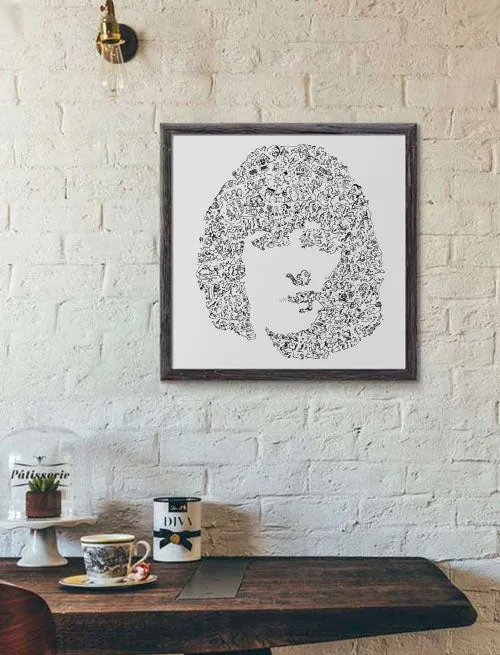 DrawInside Anni Frida Lyngstadt affiche 20x20 cm ABBA