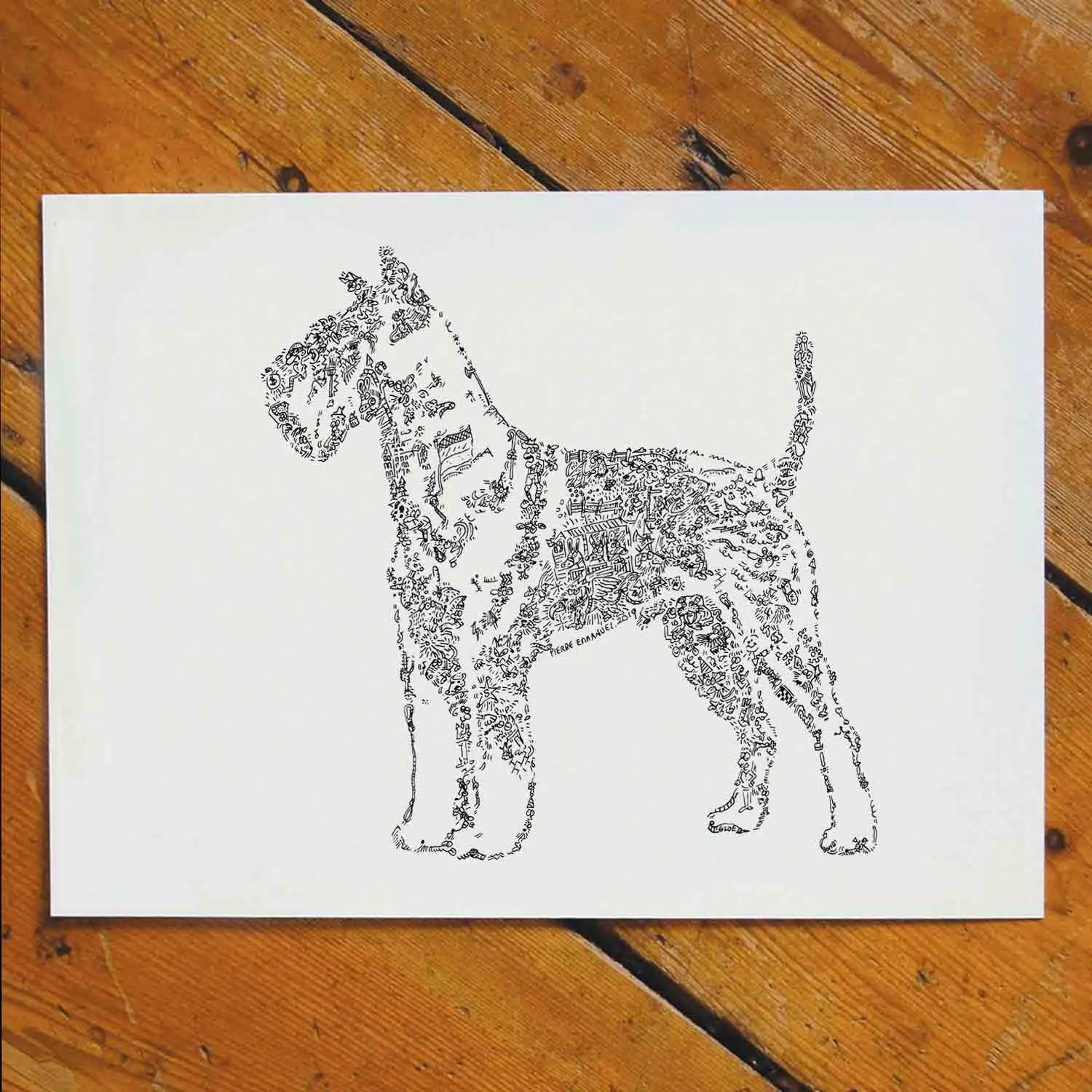 DrawInside Schnauzer affiche A3 30x42 cm barbu