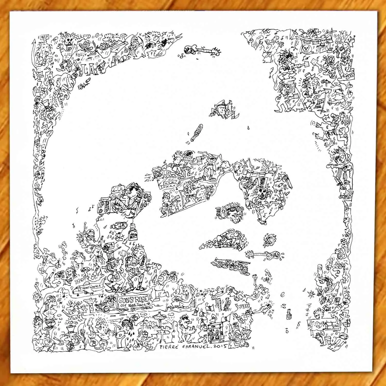 DrawInside Duff McKagan affiche 30x30 cm signée