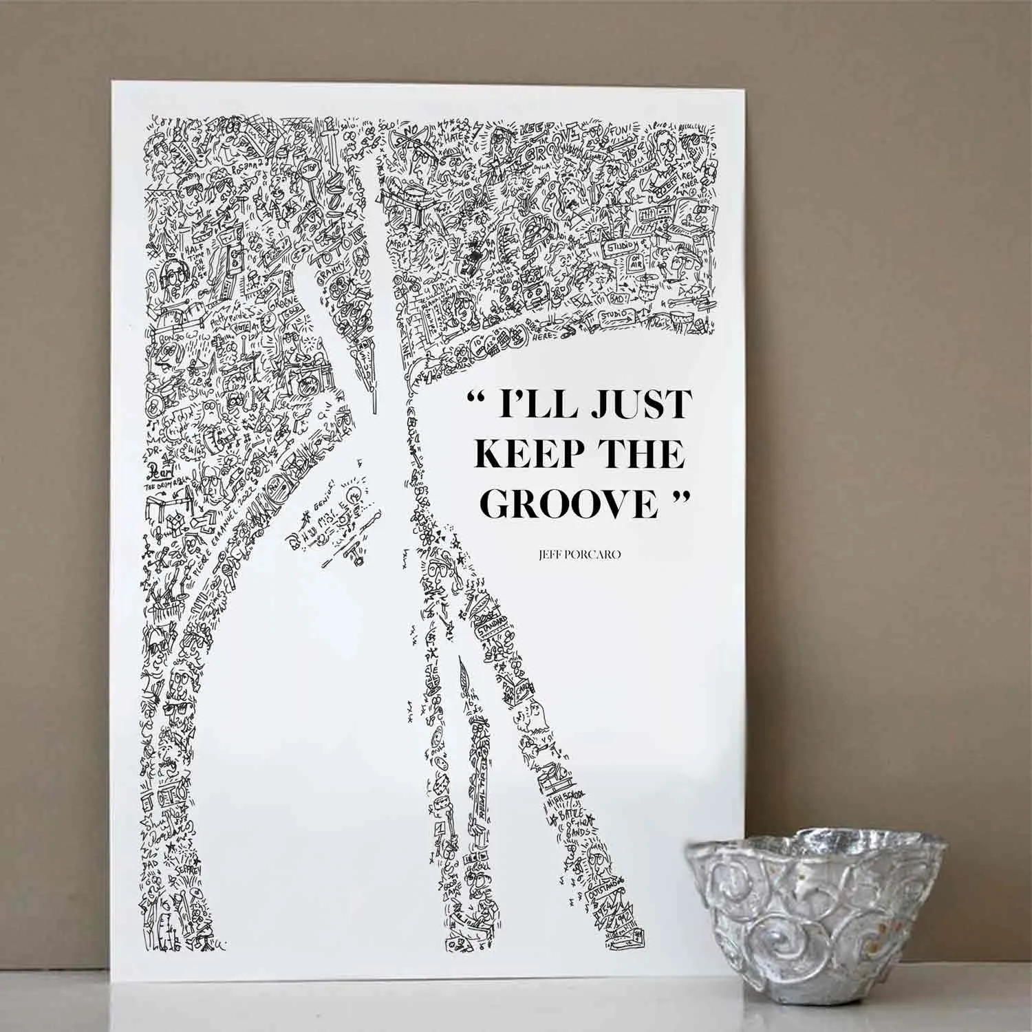 DrawInside Jeff Porcaro affiche A4 citation groove