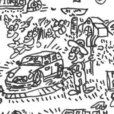 DrawInside Mini Countryman affiche A4 voiture