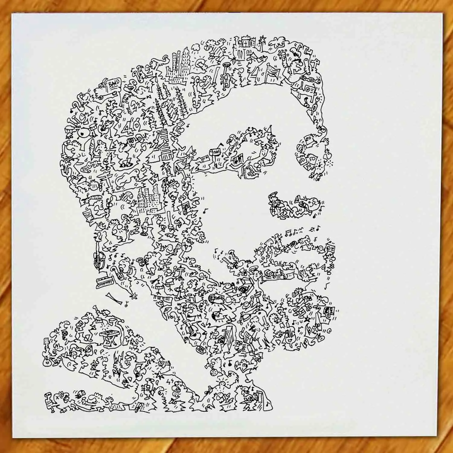 DrawInside Charlie Mingus affiche 20x20 cm jazz