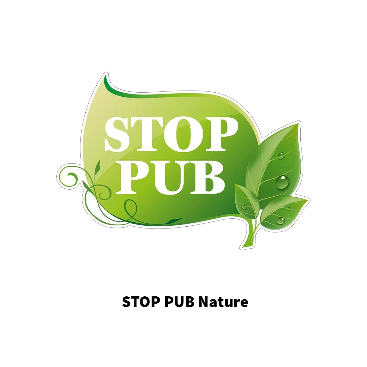 Ambiance Sticker Stop Pub Nature autocollant 7x10 cm