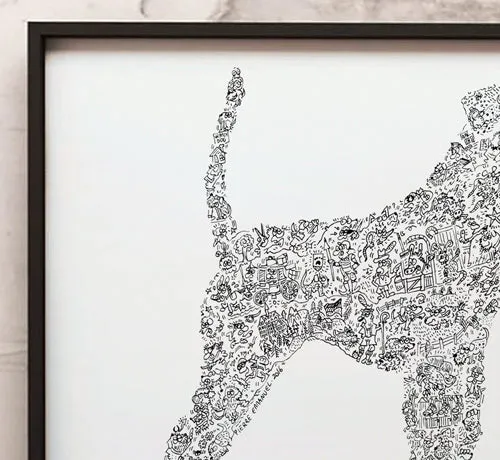 DrawInside Schnauzer affiche A4 chien barbu