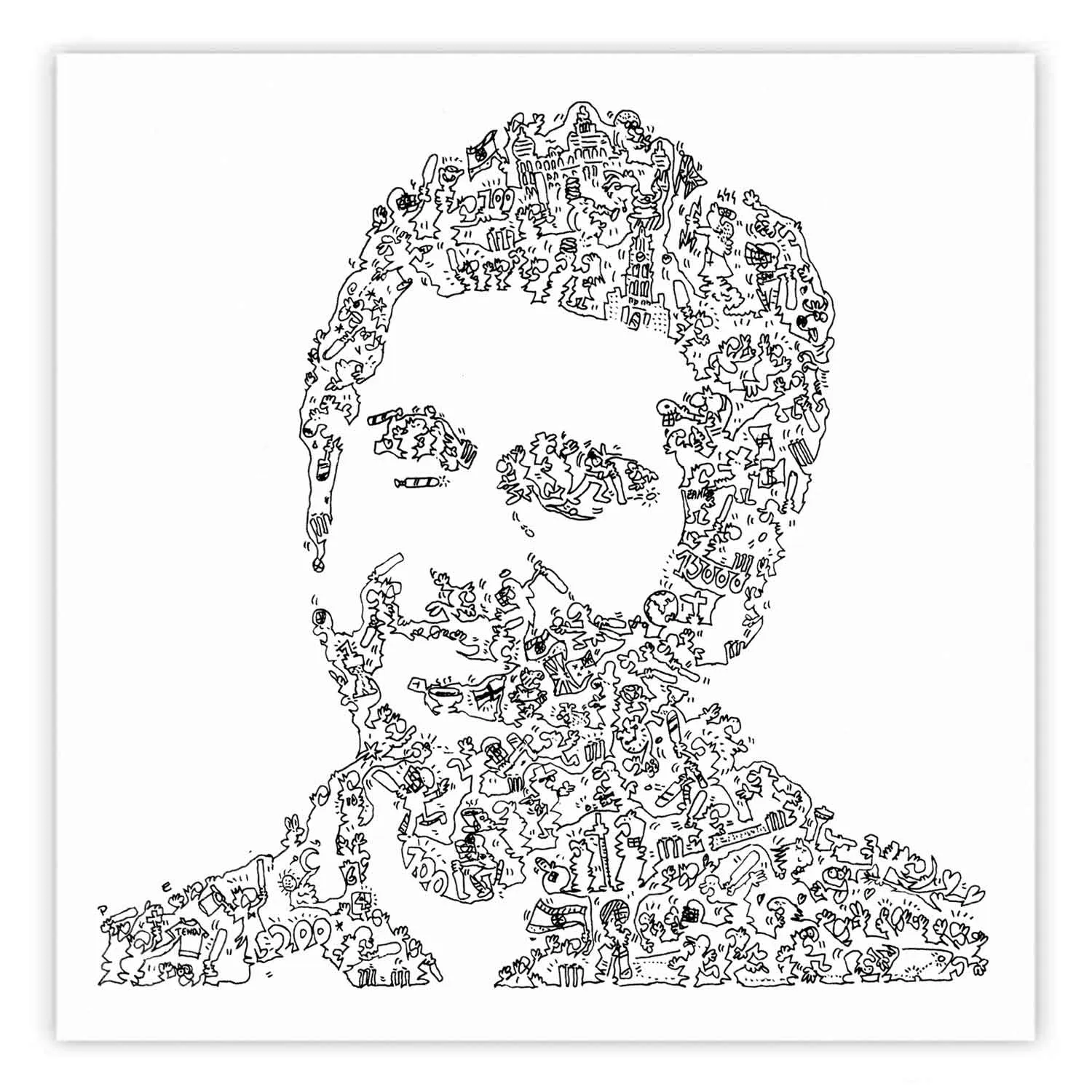 DrawInside Sachin Tendulkar affiche 20x20 cm cricket