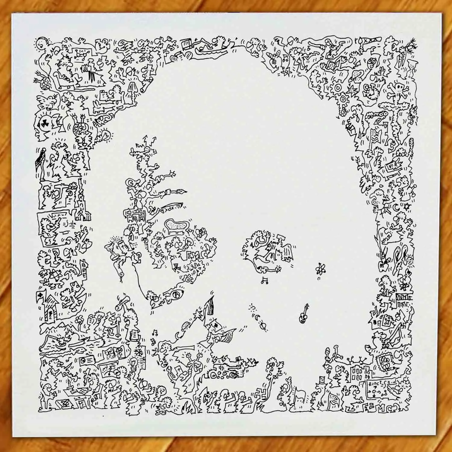 DrawInside Albert Einstein affiche 30x30 cm scientifique