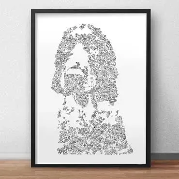 DrawInside Cocker Spaniel affiche A4 papier mat