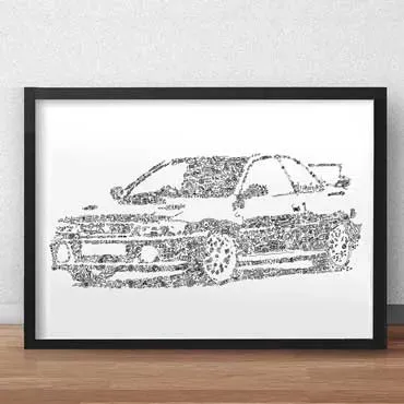 DrawInside Subaru Impreza WRX STI affiche A3 30x42 cm rallye