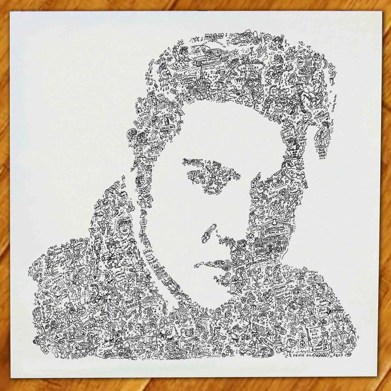 DrawInside Elvis Presley affiche 20x20 cm rock