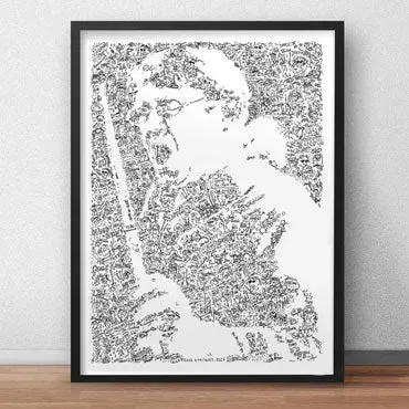 DrawInside Ian Paice affiche A4 batteur Deep Purple