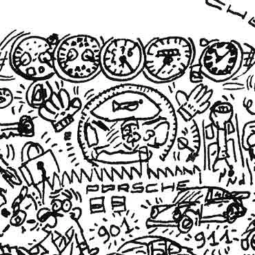 DrawInside Porsche 911-993 affiche auto papier mat à encadrer