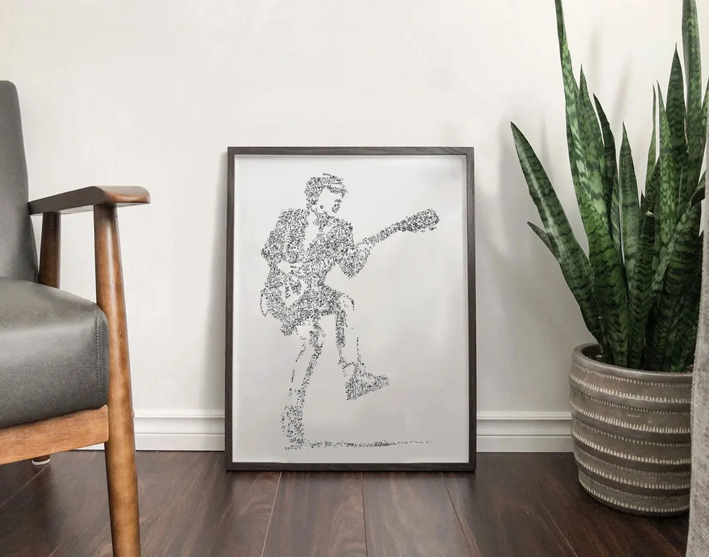 DrawInside Angus Young affiche A4 papier mat AC/DC