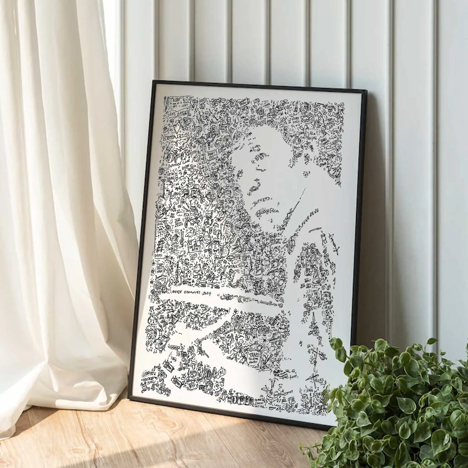DrawInside Buddy Rich affiche A4 21x30 cm batteur jazz