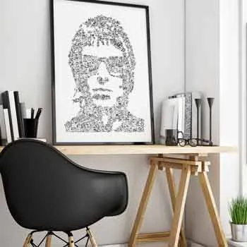 DrawInside Liam Gallagher Oasis affiche A4 britpop