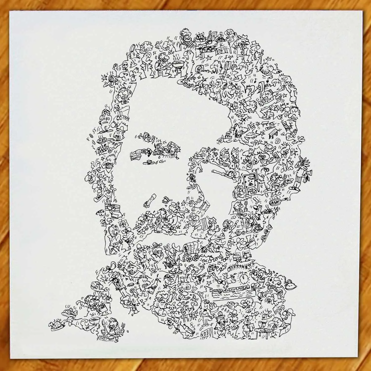 DrawInside Bud Spencer affiche 20x20 cm papier mat