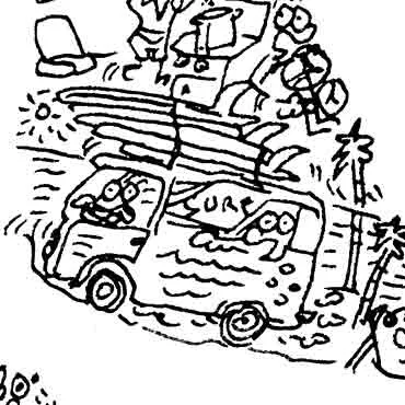 DrawInside VW Combi Type 2 affiche A4 21x30 cm van