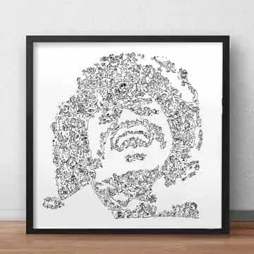 DrawInside James Brown affiche 30x30 cm funk