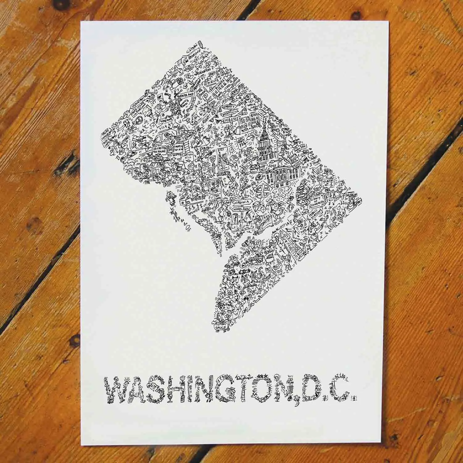 DrawInside Washington DC affiche 21x30 cm ville