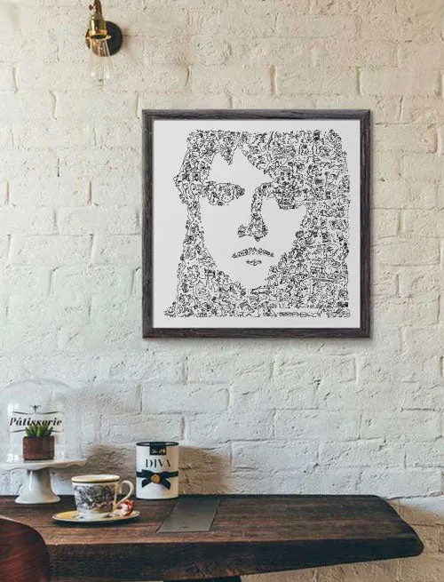 DrawInside Lars Ulrich Metallica affiche 20x20 cm